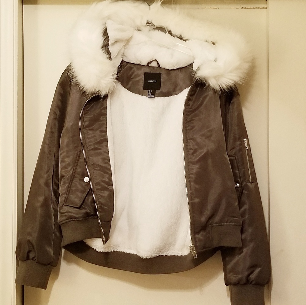Olive Green Bomber Jacket - Picture 2 of 5